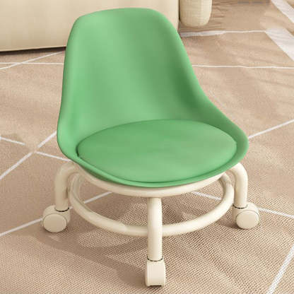 Scandinavian Kids Acrylic Leather Round Movable Low Stool — B - Green