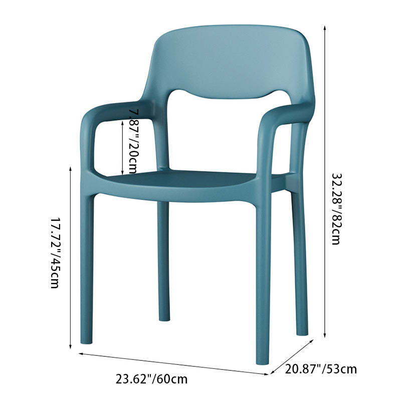 Scandinavian Open-Back Dining Chair — Red