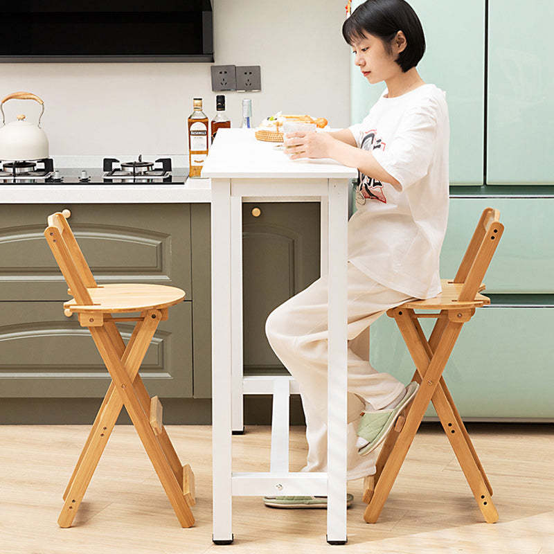 Modern Bamboo Round Foldable Bar Stool