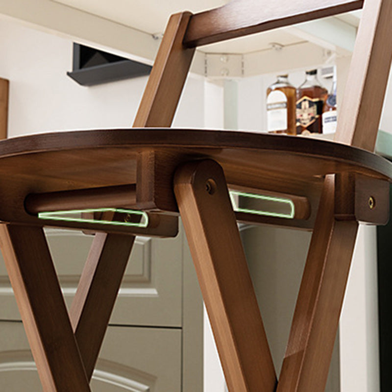 Modern Bamboo Round Foldable Bar Stool