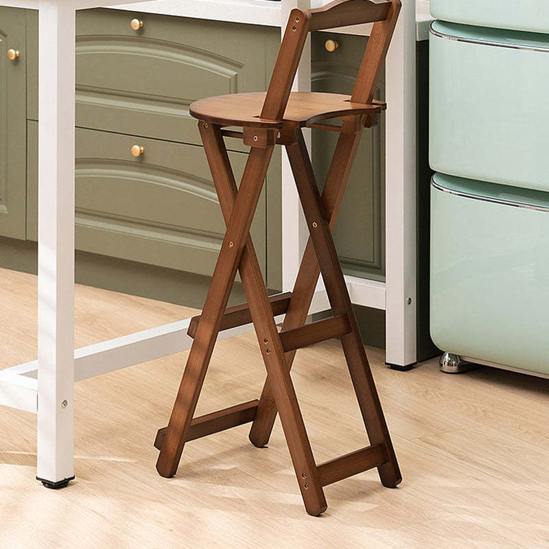 Modern Bamboo Round Foldable Bar Stool
