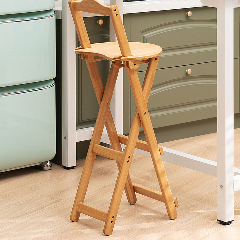 Modern Bamboo Round Foldable Bar Stool