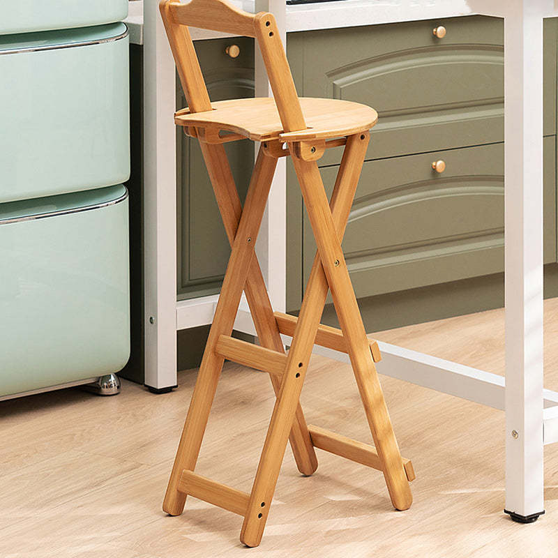 Modern Bamboo Round Foldable Bar Stool
