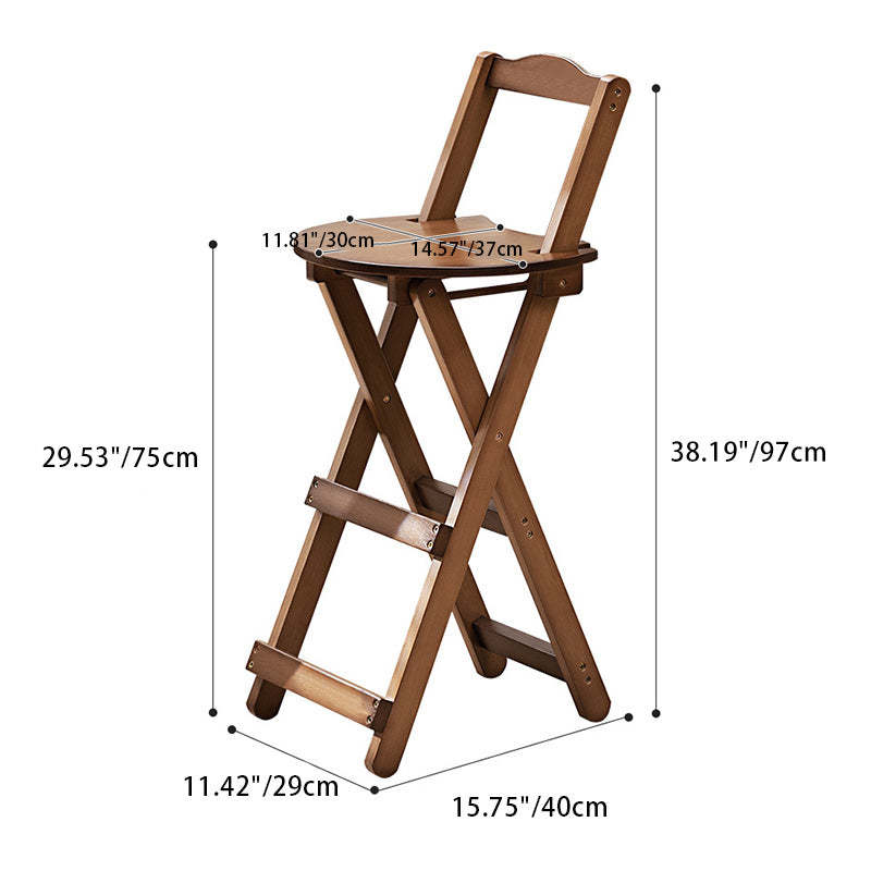 Modern Bamboo Round Foldable Bar Stool