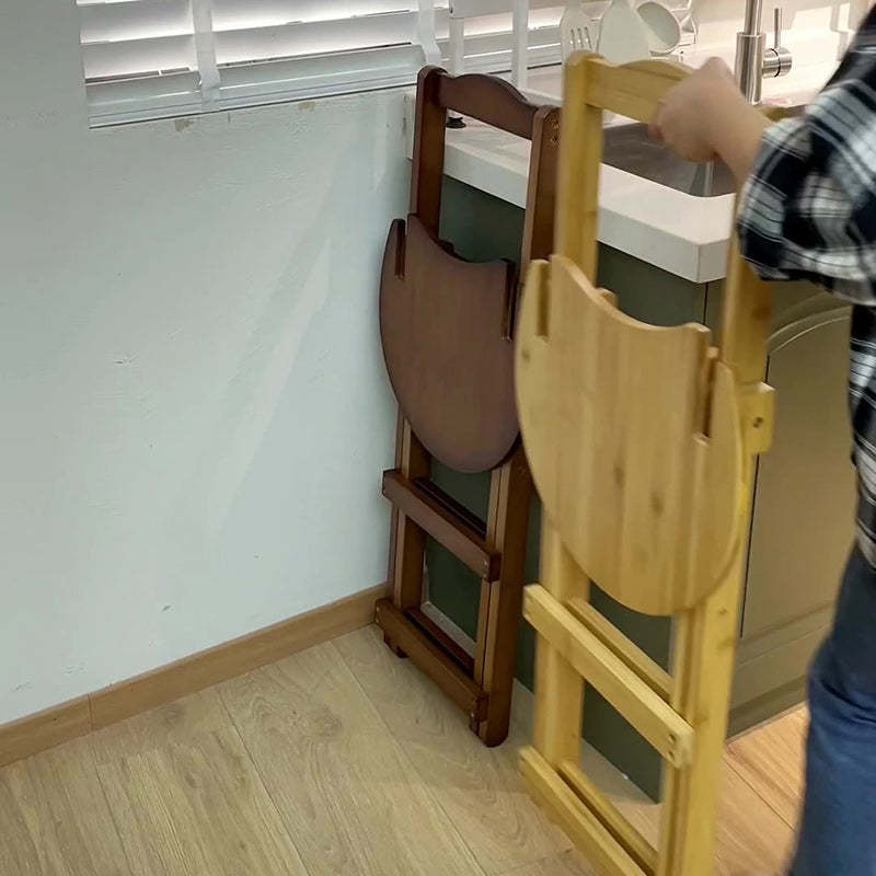 Modern Bamboo Round Foldable Bar Stool