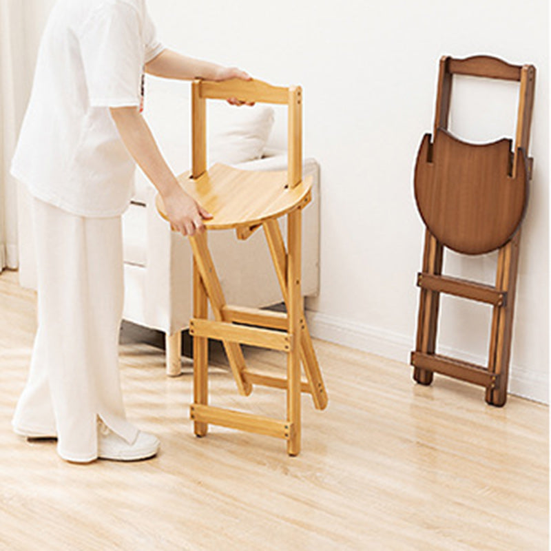 Modern Bamboo Round Foldable Bar Stool