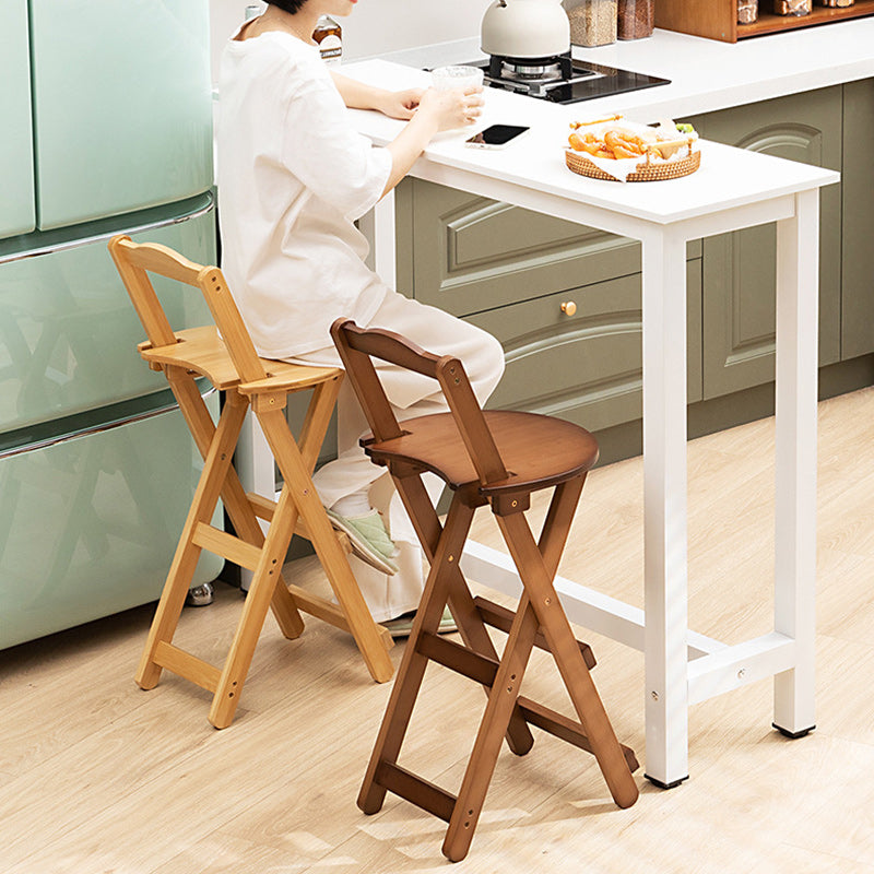 Modern Bamboo Round Foldable Bar Stool