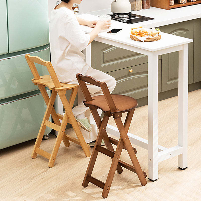 Modern Bamboo Round Foldable Bar Stool