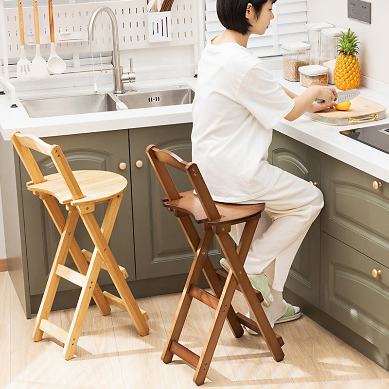 Modern Bamboo Round Foldable Bar Stool