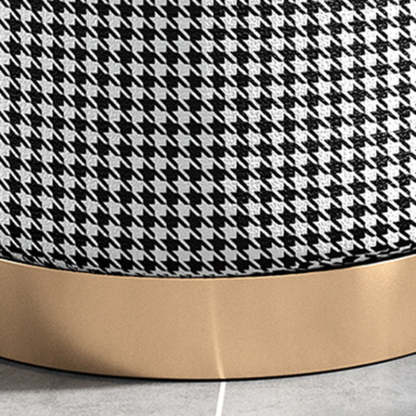 Scandinavian Velvet Iron Cylinder Footstool Backless