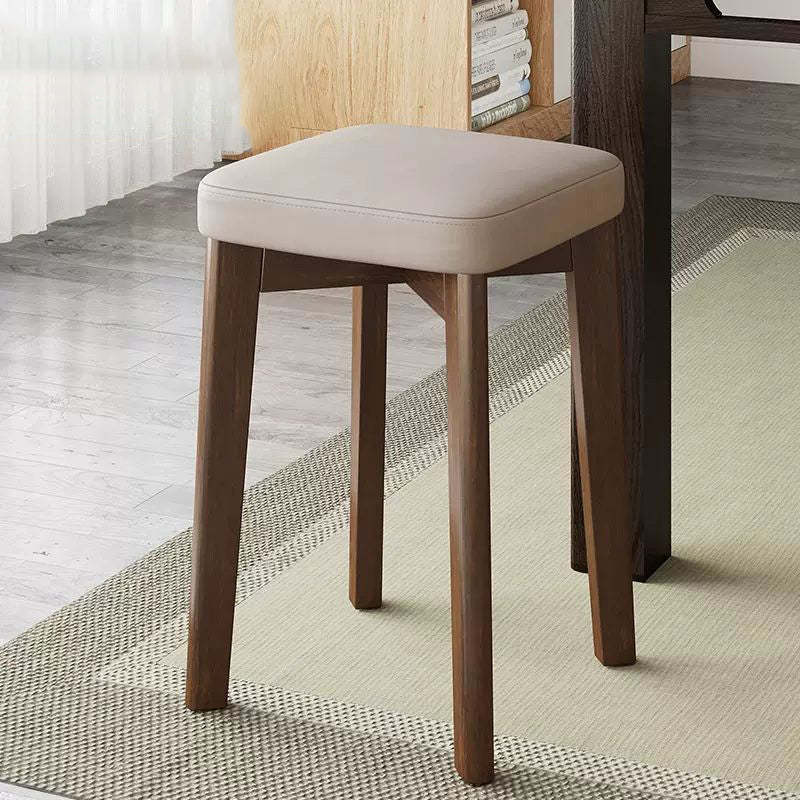 Lighom minimalist stackable bread gray dining chairs & benches — 11.8" L x 11.8" W x 17.7" H / Fabric / Beige