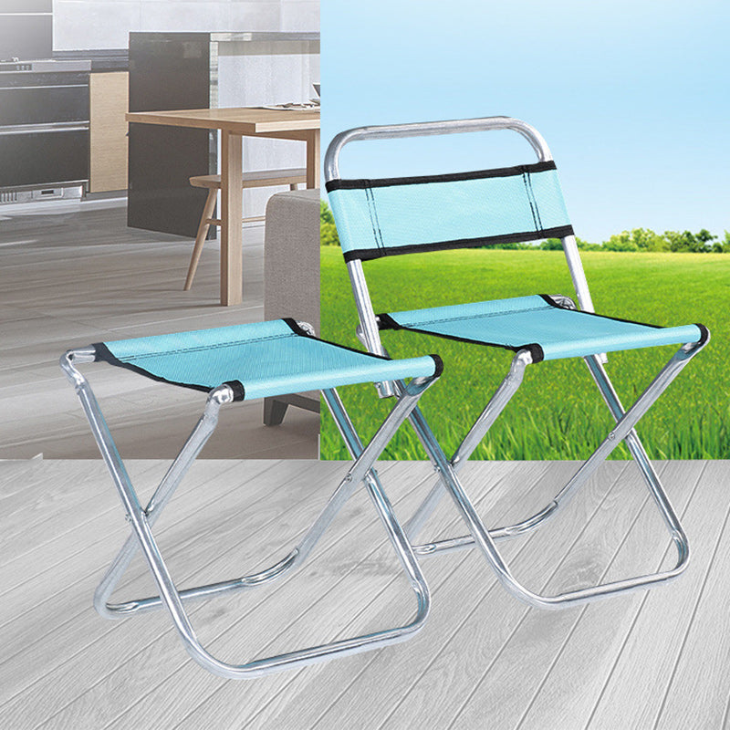 Modern Fabric Metal Foldable Outdoor Chair — Red
