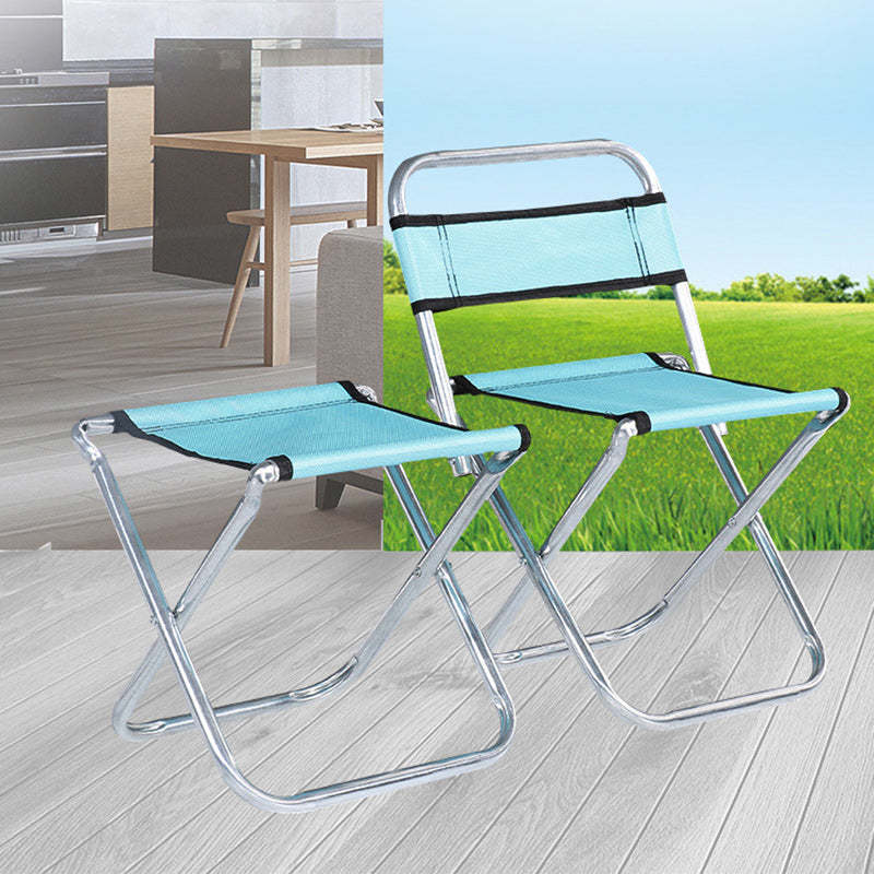 Modern Fabric Metal Foldable Outdoor Chair — Red