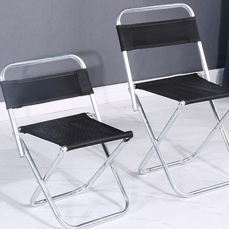 Modern Fabric Metal Foldable Outdoor Chair — Light Blue