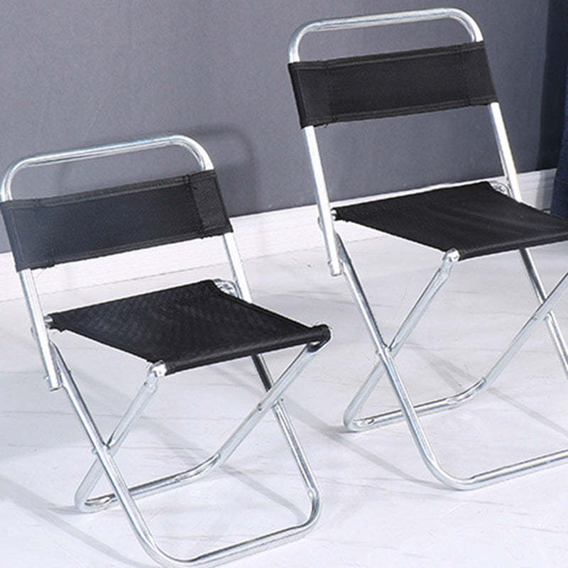 Modern Fabric Metal Foldable Outdoor Chair — Light Blue