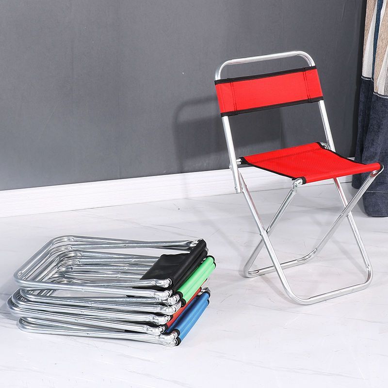Modern Fabric Metal Foldable Outdoor Chair — Dark Blue