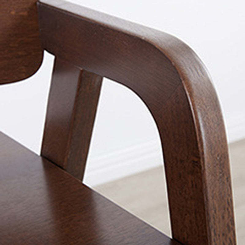 Modern Kids Rubber Wood Fabric Adjustable Desk Chair — C - Brown Cushion / Walnut Color