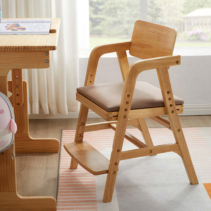 Modern Kids Rubber Wood Fabric Adjustable Desk Chair