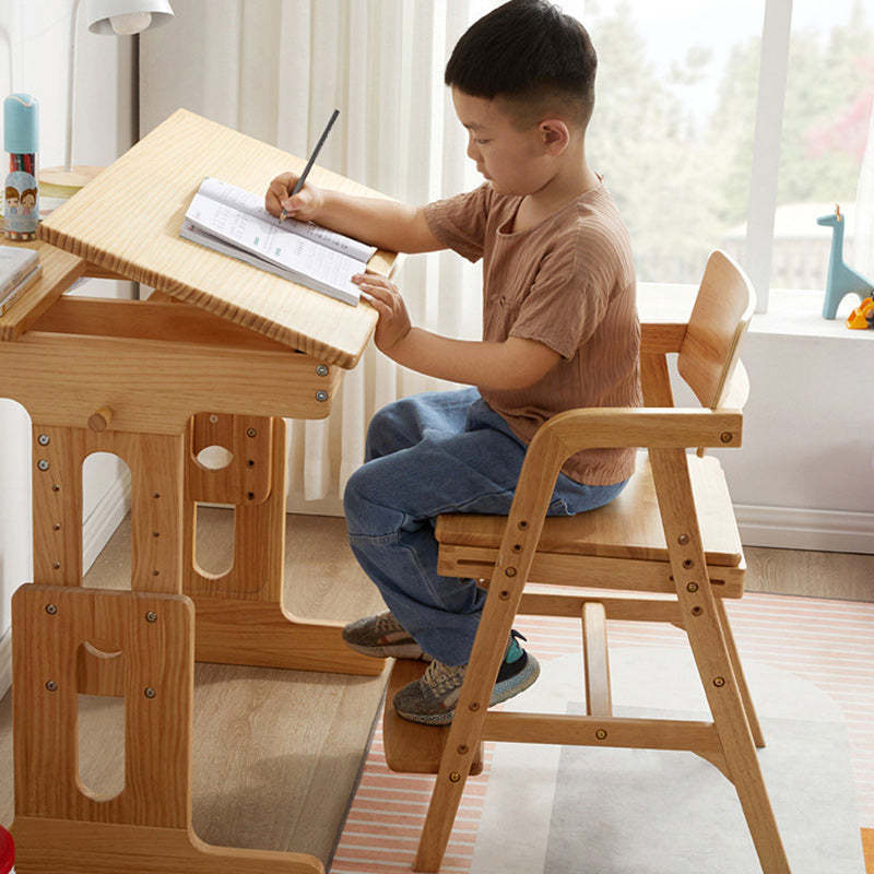 Modern Kids Rubber Wood Fabric Adjustable Desk Chair
