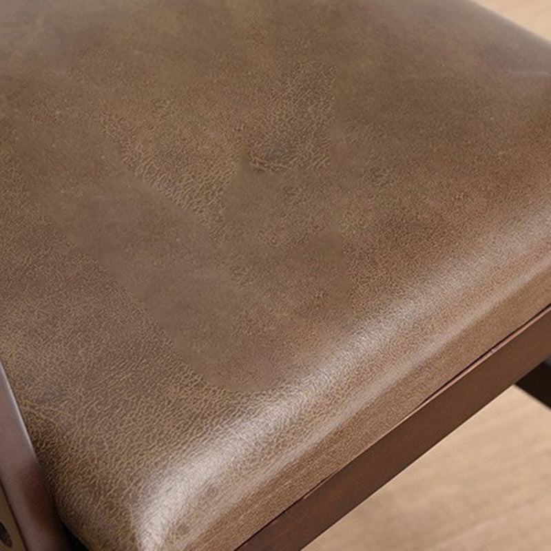 Modern Kids Rubber Wood Fabric Adjustable Desk Chair — C - Gray Cushion / Walnut Color