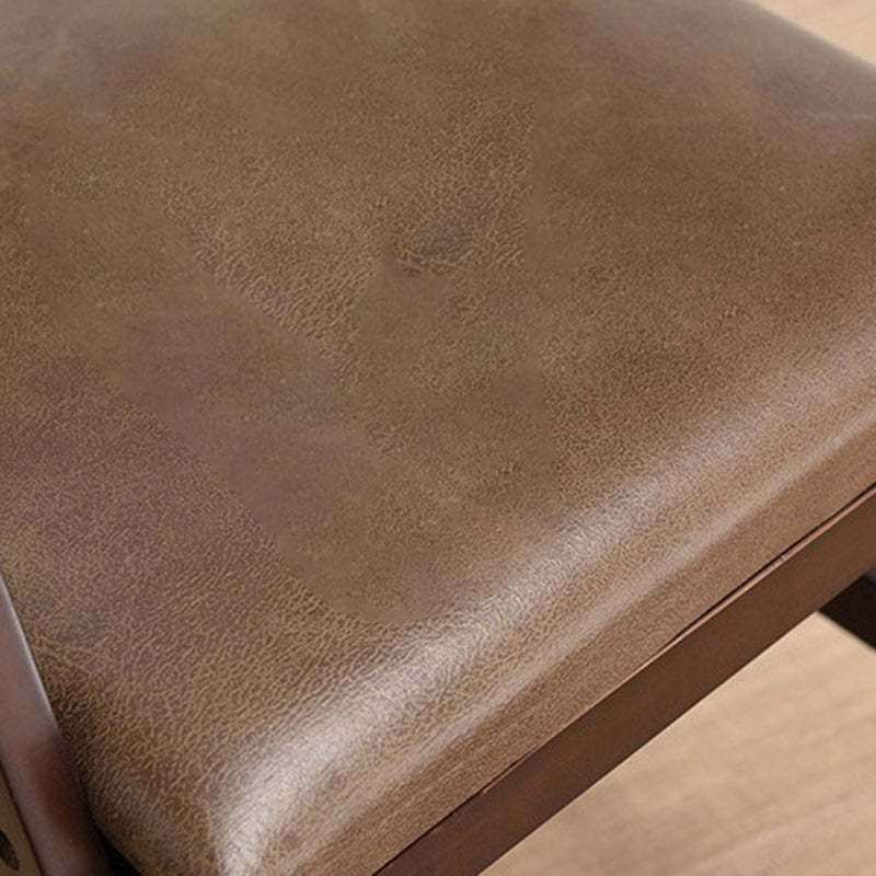 Modern Kids Rubber Wood Fabric Adjustable Desk Chair — C - Gray Cushion / Walnut Color