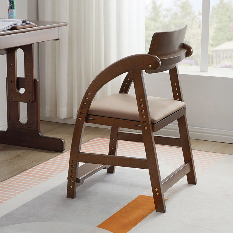 Modern Kids Rubber Wood Fabric Adjustable Desk Chair — A - No Cushion / Wood Color