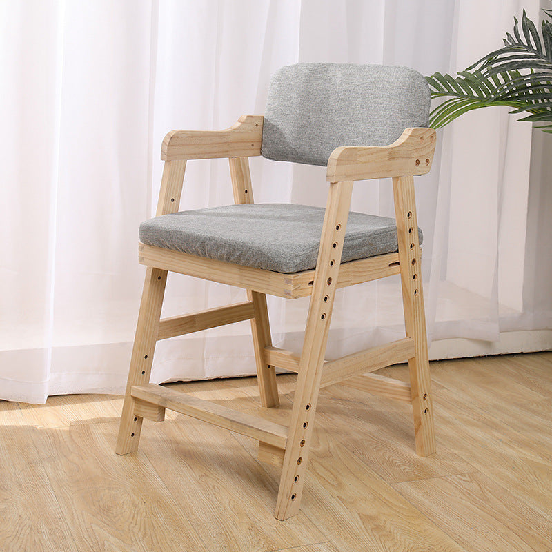 Modern Kids Rubber Wood Fabric Adjustable Desk Chair