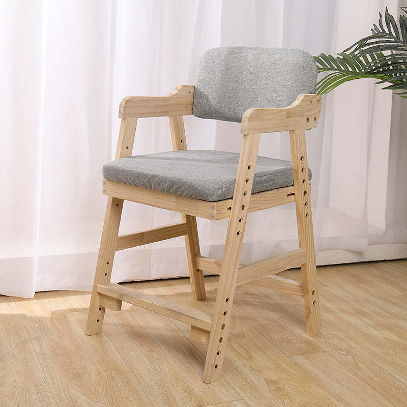 Modern Kids Rubber Wood Fabric Adjustable Desk Chair