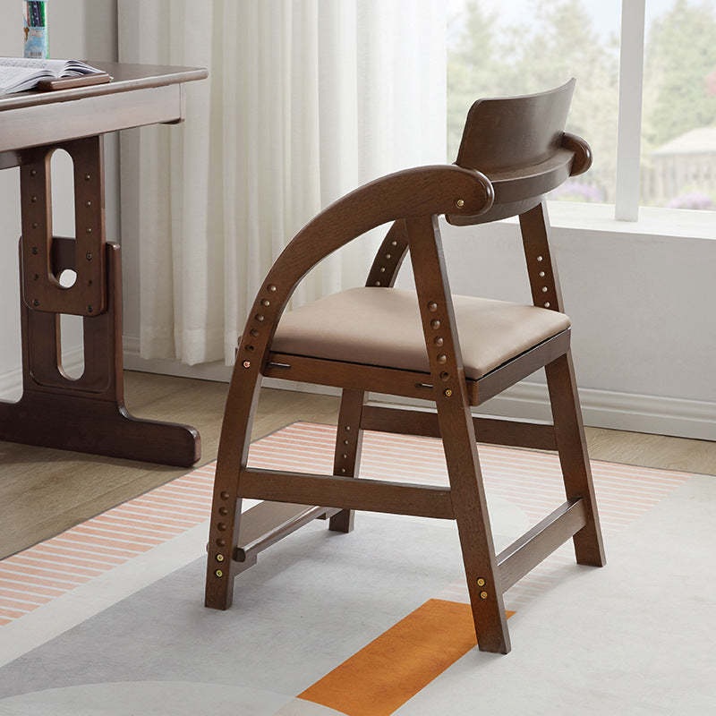 Modern Kids Rubber Wood Fabric Adjustable Desk Chair — A - No Cushion / Wood Color