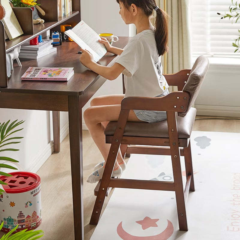 Modern Kids Rubber Wood Fabric Adjustable Desk Chair
