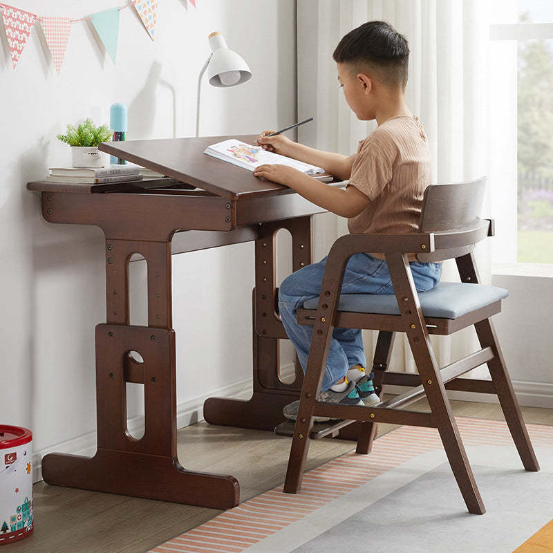 Modern Kids Rubber Wood Fabric Adjustable Desk Chair