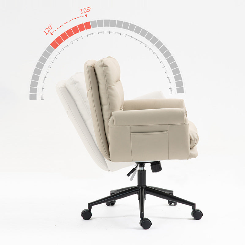 Minimalist Leather Steel Adjustable Desk Chair