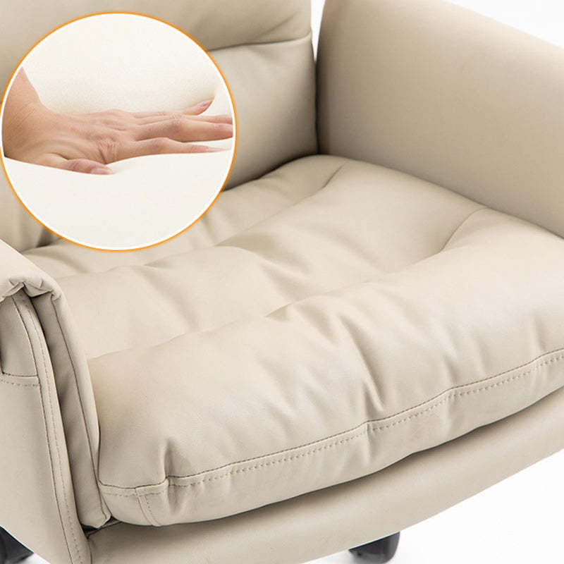 Minimalist Leather Steel Adjustable Desk Chair