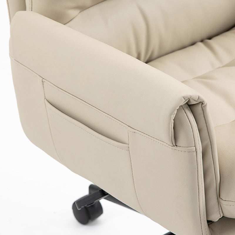 Minimalist Leather Steel Adjustable Desk Chair