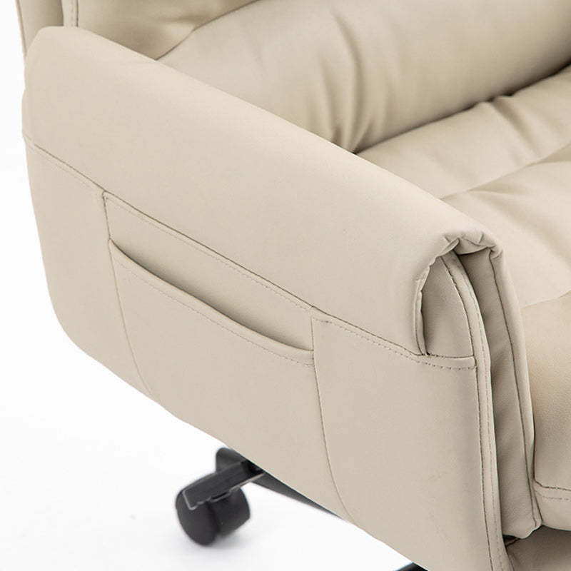 Minimalist Leather Steel Adjustable Desk Chair