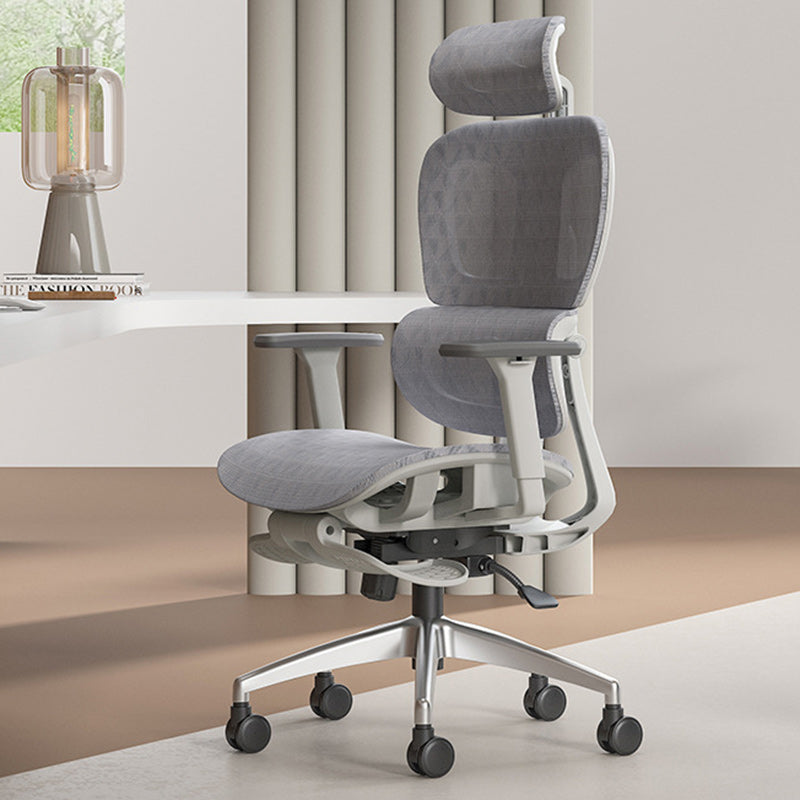 Modern Mesh Aluminum Ventilated Desk Chair — Without Footrest / Mesh / Black - Black