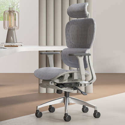 Modern Mesh Aluminum Ventilated Desk Chair — Without Footrest / Mesh / Black - Black