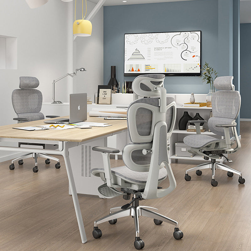 Modern Mesh Aluminum Ventilated Desk Chair — Without Footrest / Cotton / Black - Black