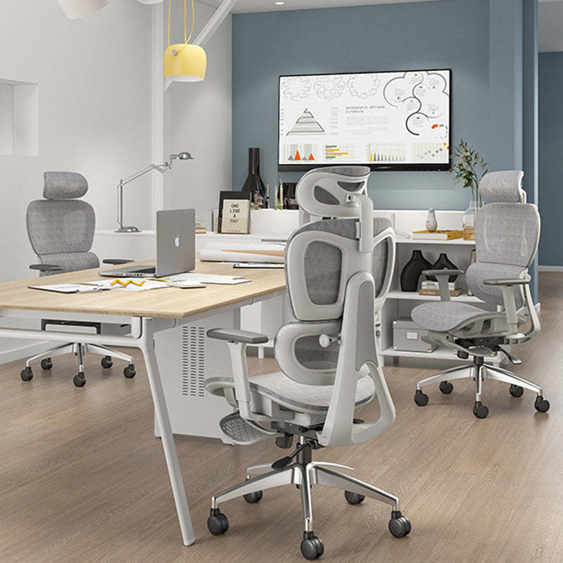 Modern Mesh Aluminum Ventilated Desk Chair — Without Footrest / Cotton / Black - Black