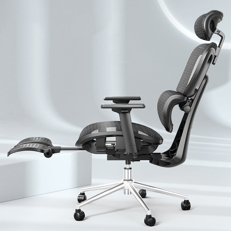 Modern Mesh Aluminum Ventilated Desk Chair — Without Footrest / Mesh / White - Gray