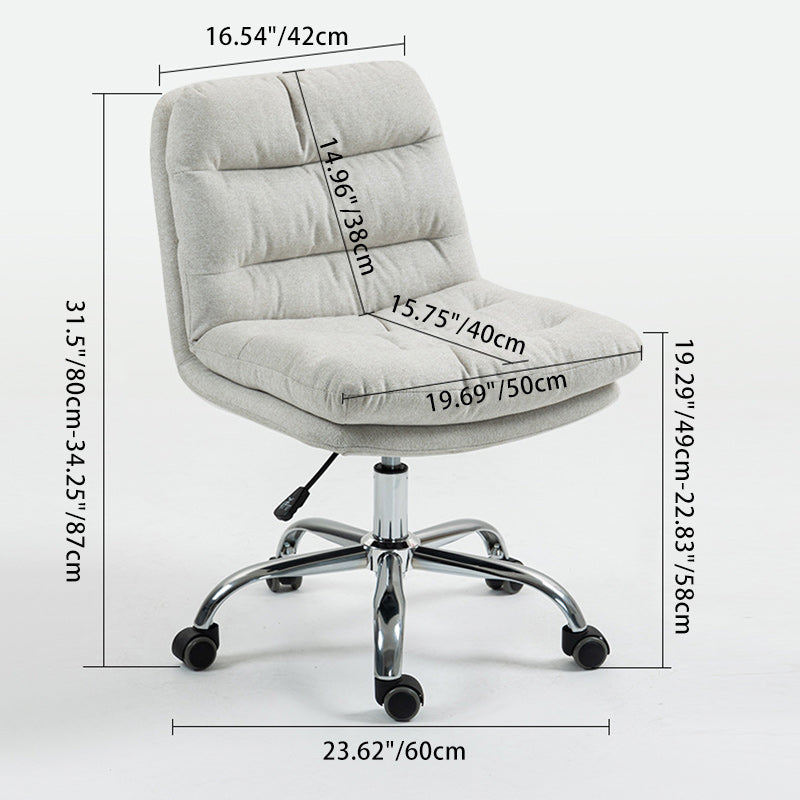 Minimalist Fabric Steel Movable Desk Chair
