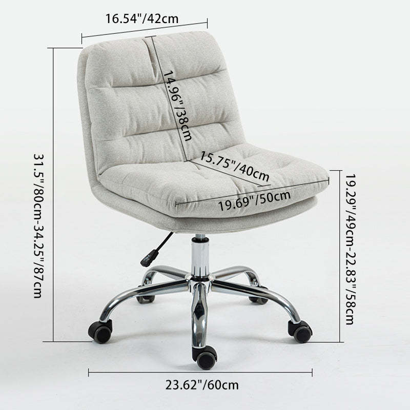 Minimalist Fabric Steel Movable Desk Chair
