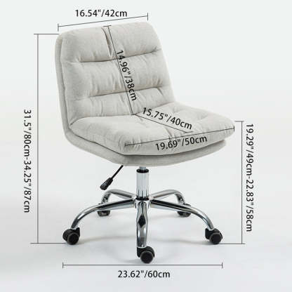 Minimalist Fabric Steel Movable Desk Chair