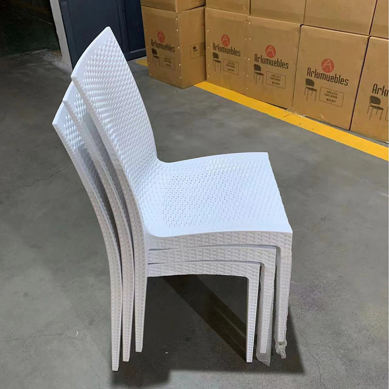 Minimalist Woven Plastic Stackable Dining Chair