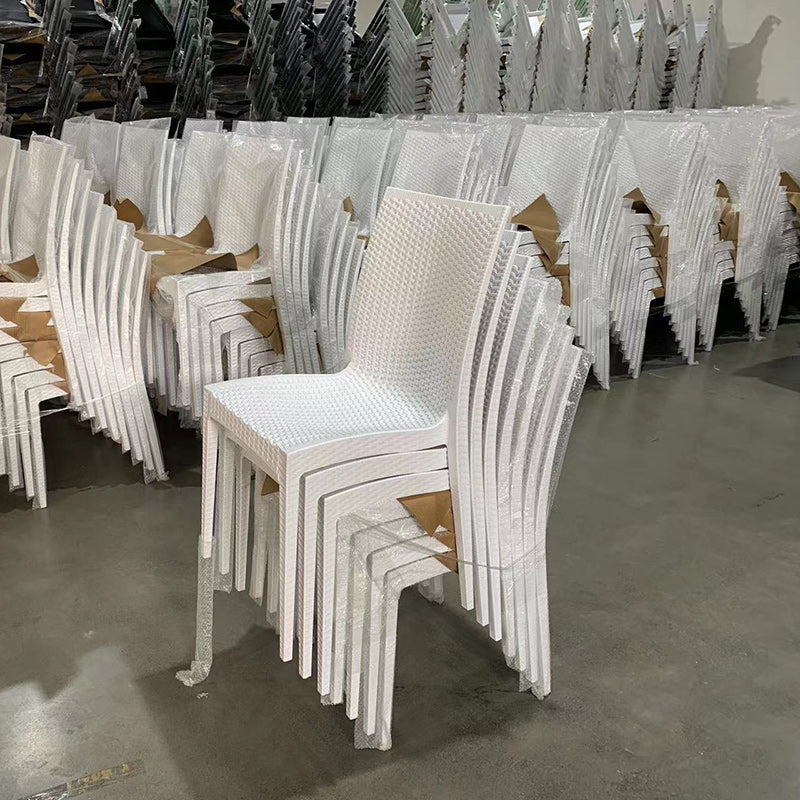 Minimalist Woven Plastic Stackable Dining Chair