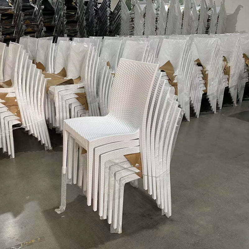 Minimalist Woven Plastic Stackable Dining Chair