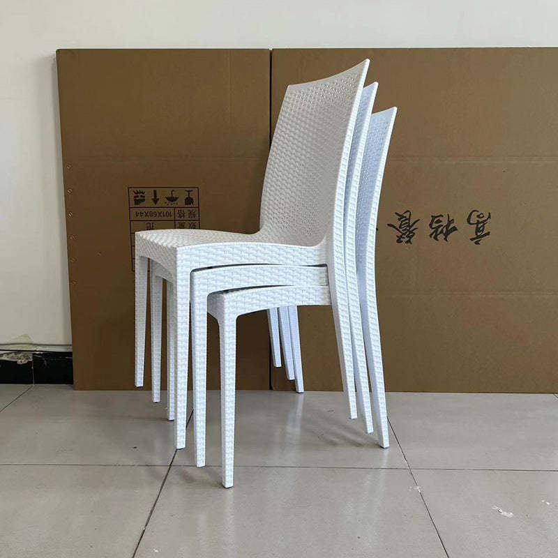 Minimalist Woven Plastic Stackable Dining Chair