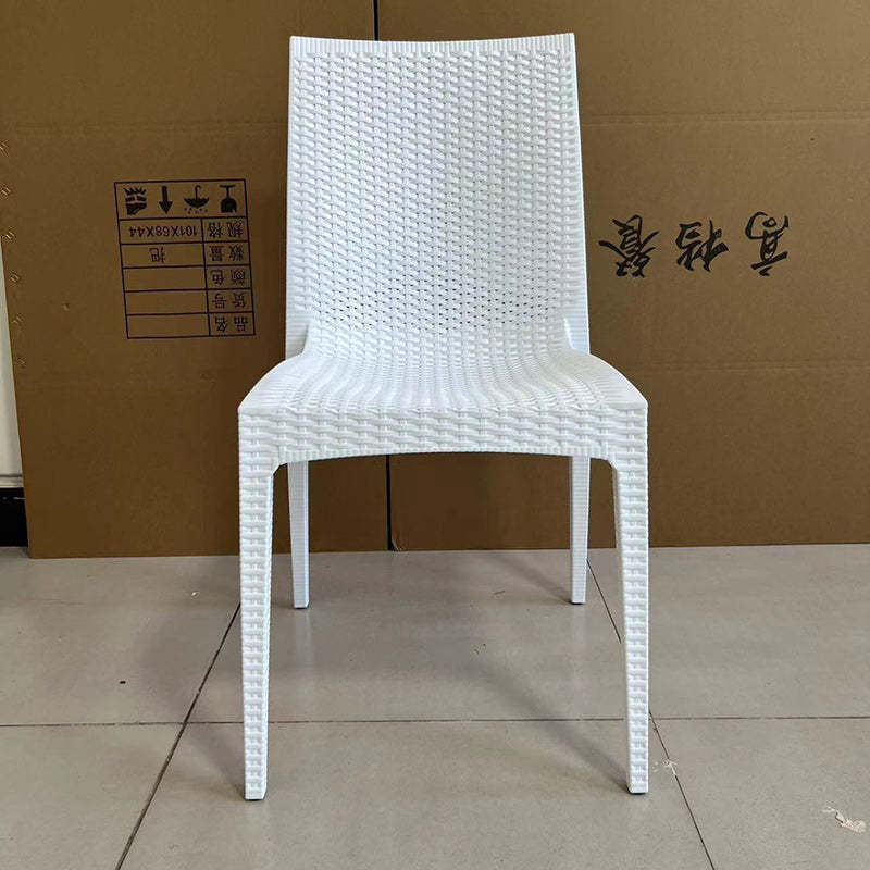 Minimalist Woven Plastic Stackable Dining Chair