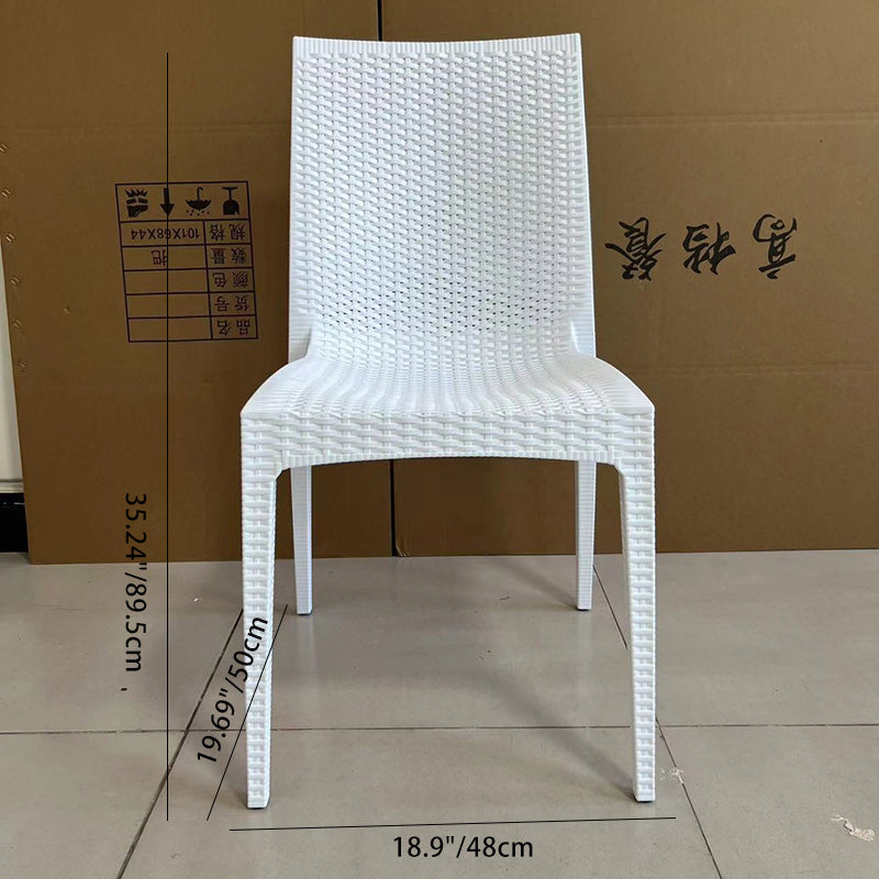 Minimalist Woven Plastic Stackable Dining Chair