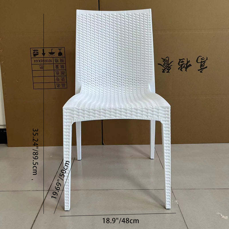 Minimalist Woven Plastic Stackable Dining Chair